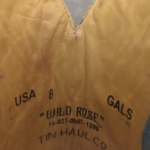 TIN HAUL ladies "WILD ROSE" cowboy boots brown/teal/purple leather Arrows sz 8 - Picture 16 of 16
